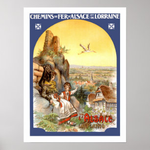Alsace France Vintage Travel Poster