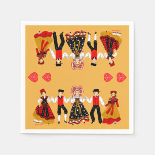 Alsatian Folklore, France Napkin