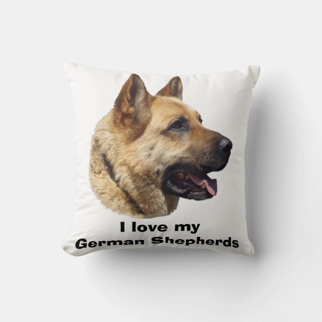 Alsatian German shepherd dog portrait Cushion (Front)