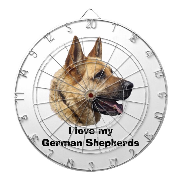 Alsatian German shepherd dog portrait Dartboard (Front)