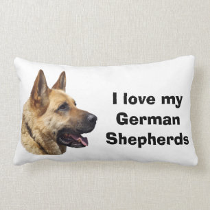 Alsatian German shepherd dog portrait Lumbar Cushion