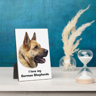 Alsatian German shepherd dog portrait Plaque