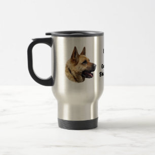 Alsatian German shepherd dog portrait Travel Mug