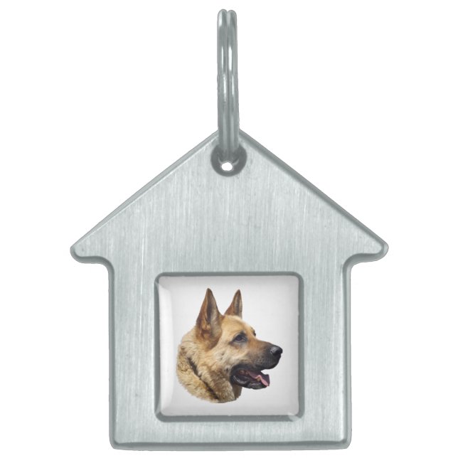 Alsatian German shepherd portrait Pet ID Tag (Front)