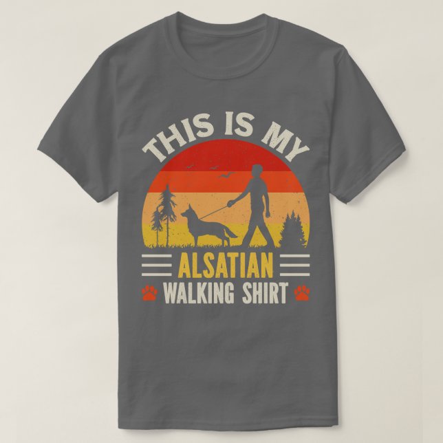 Alsatian Walking T-Shirt (Design Front)