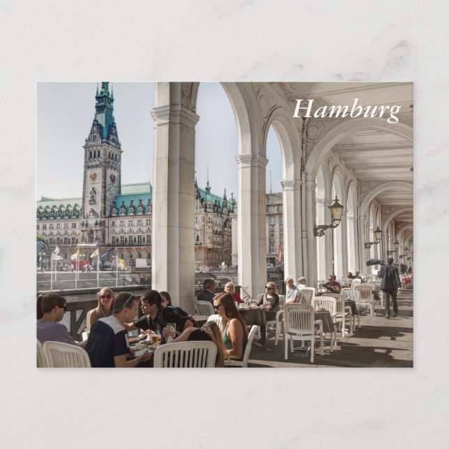 Alsterarkaden, Hamburg, Germany Postcard (Front)