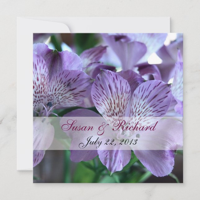 Alstroemeria Lily Wedding Invitation (Front)