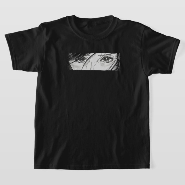 Alt Aesthetic - Manga - Anime Girl Eyes - Japanese T-Shirt (Laydown)