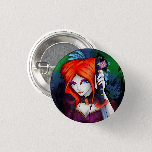 Alt Delta: Shiki with Sword 3 Cm Round Badge (Front & Back)
