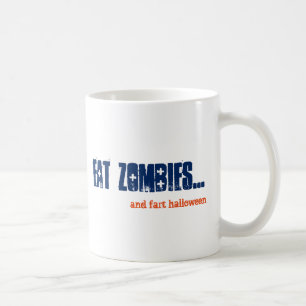 Alt Eat Zombies and Fart Halloween Emo Goth Blue Coffee Mug