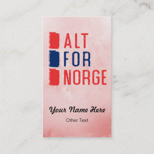 Alt For Norge Norwegian Motto Business Cards