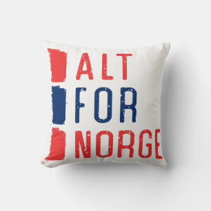 Alt For Norge Throw Pillow, Norwegian Motto Cushion