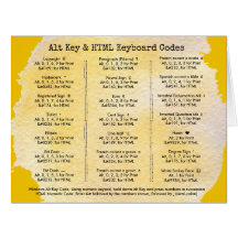 Alt Key and HTML Keyboard Codes