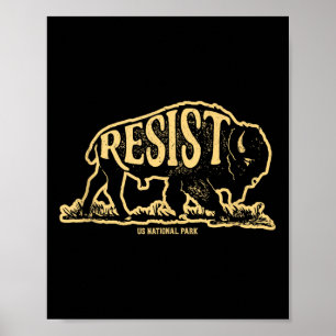 Alt Us National Park Resist Service Bison Buffalo Poster