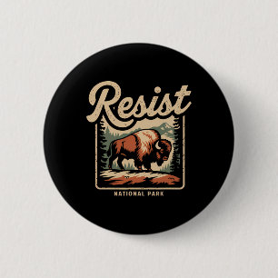 Alt Us National Park Resist Service Bison Vintage 6 Cm Round Badge
