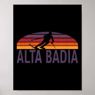 Alta Badia Dolomites Italy Ski Resort Snowboarding Poster
