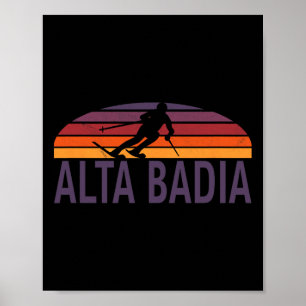 Alta Badia Dolomites Italy Ski Resort Snowboarding Poster