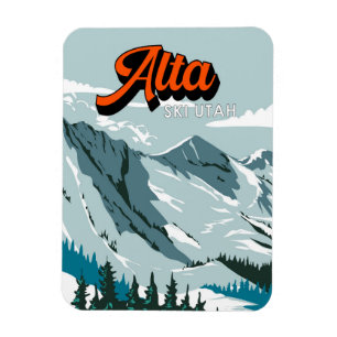 Alta Ski Area Winter Utah Vintage Magnet