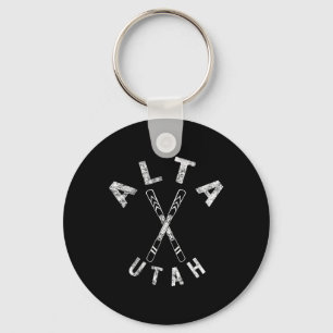 Alta Ski Utah Souvenir Skier Skiing Snowboarding M Key Ring