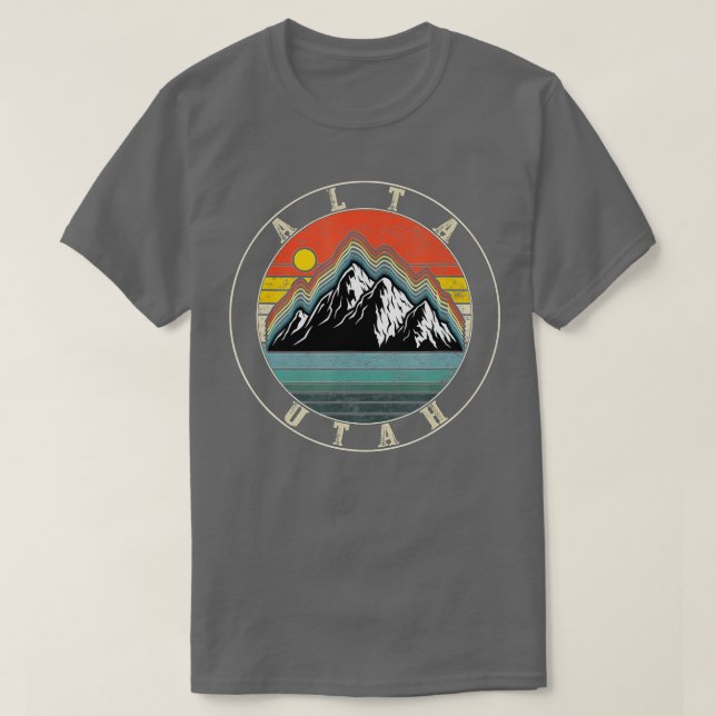 Alta Ski Utah Souvenir Skier Skiing Snowboarding M T-Shirt (Design Front)