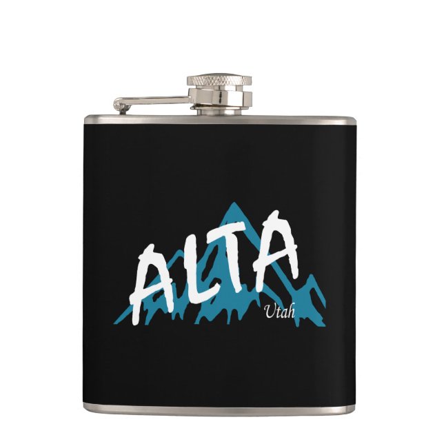Alta Utah Mountains Hip Flask (Front)