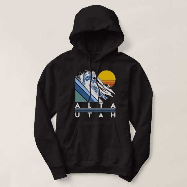 Alta Utah Retro Ski  Hoodie (Design Front)