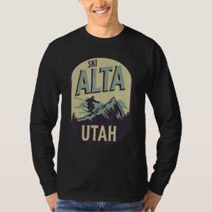 Alta Utah Ski Mountains Skier Winter Outdoors T-Shirt