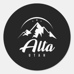 Alta Utah Ski Resort Skiing Snowboarding  Classic Round Sticker