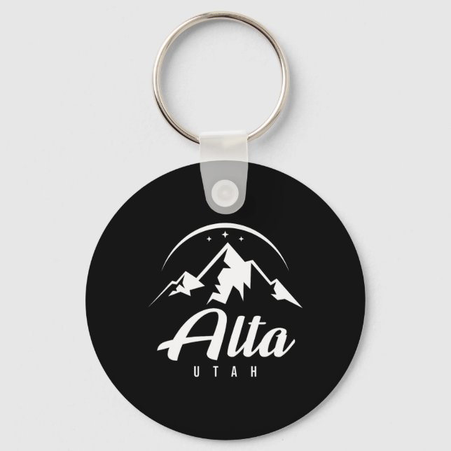 Alta Utah Ski Resort Skiing Snowboarding  Key Ring (Front)