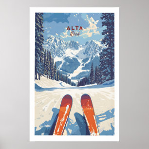 Alta Utah Ski View from Slopes Print - Panoramic