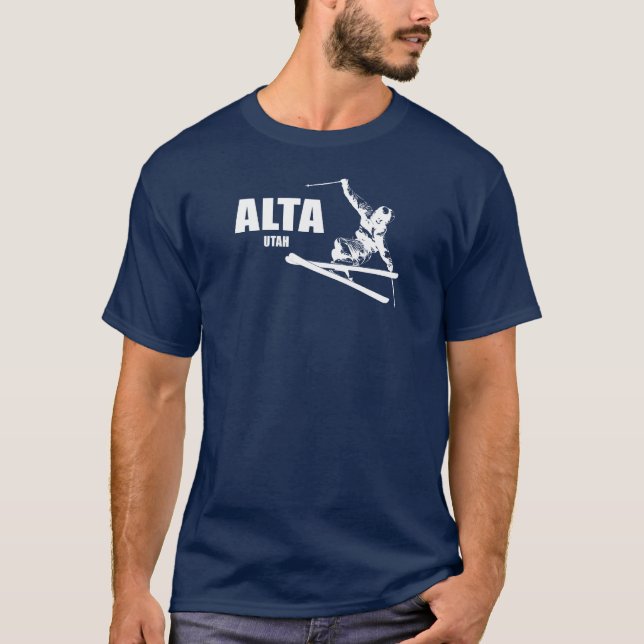 Alta Utah Skier T-Shirt (Front)