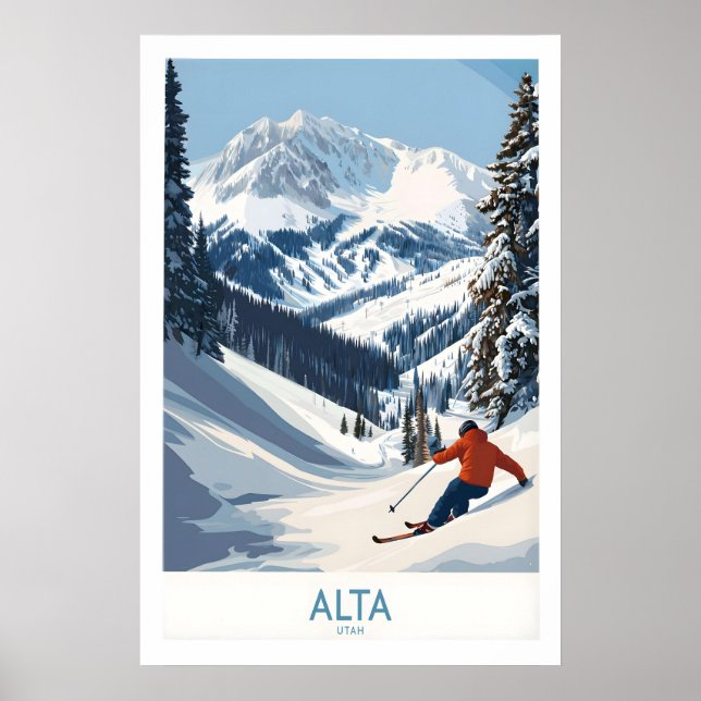 Alta Utah Skiing Adventure Print - Wasatch (Front)