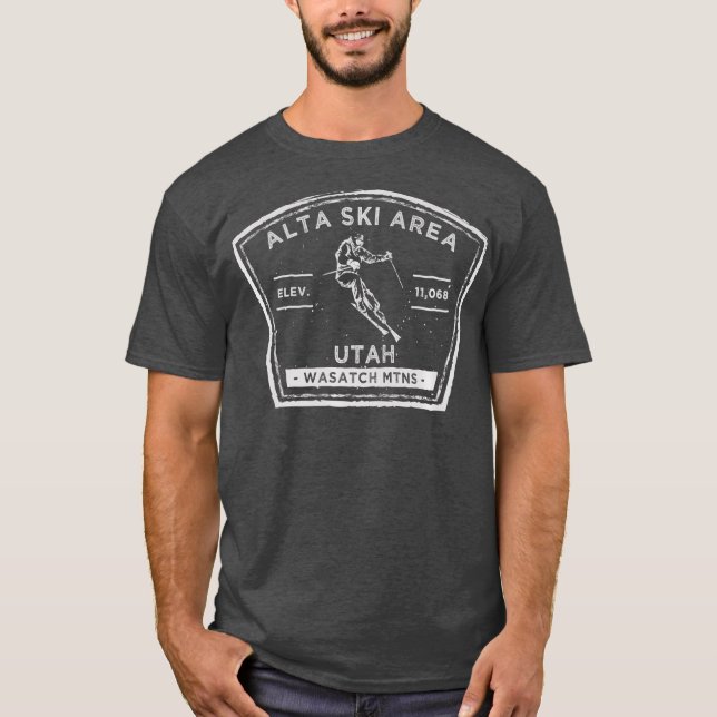 Alta Utah Snow Skiing T-Shirt (Front)