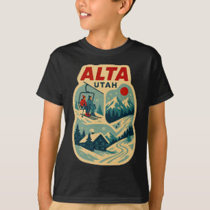 Alta Utah Vintage Skiing Vacation Ski Travel Souve T-Shirt