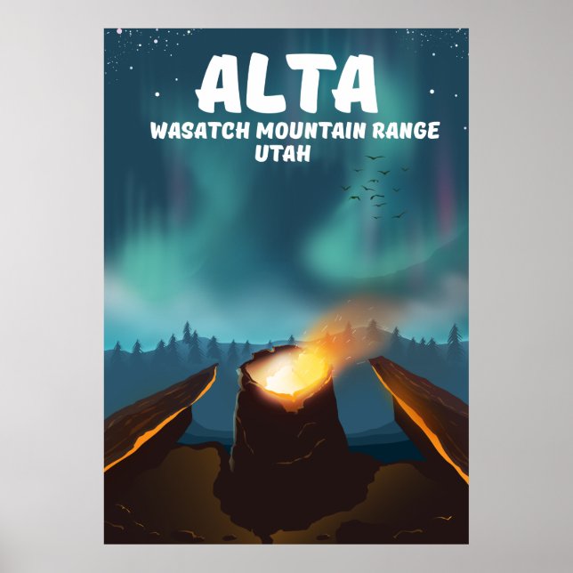 Alta Wasatch Mountain Range Utah Poster (Front)