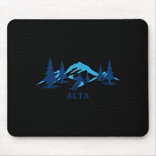 Alta wyoming ski resort skiing skier mouse pad
