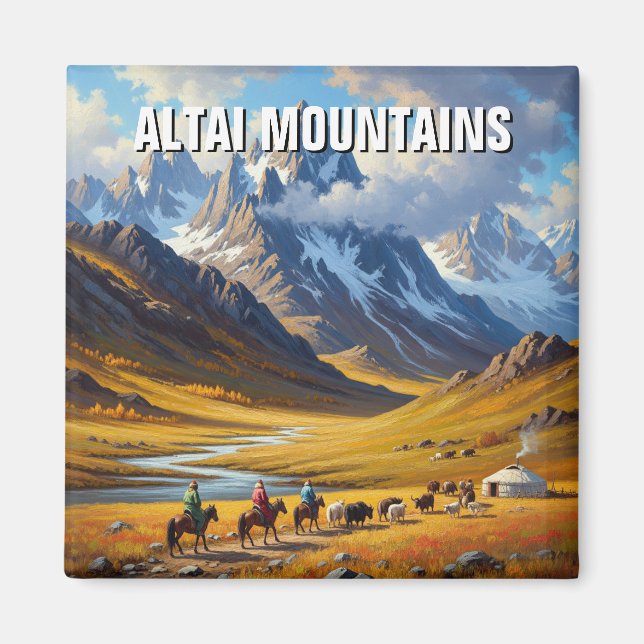 Altai Mountain Mongolia travel Magnet (Front)
