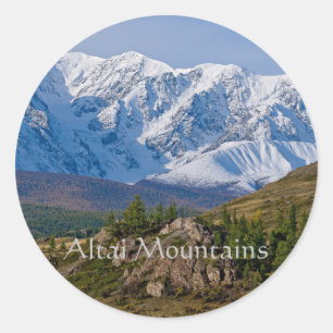 Altai Mountains scenic Classic Round Sticker