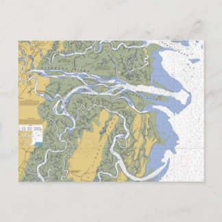 Altamaha River, Darien, GA Nautical Chart Postcard