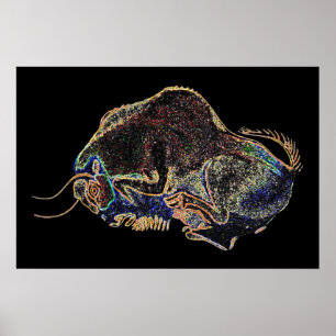 Altamira Bison in Psychedelivision Poster