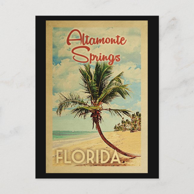 Altamonte Springs Palm Tree Vintage Travel Postcard (Front)
