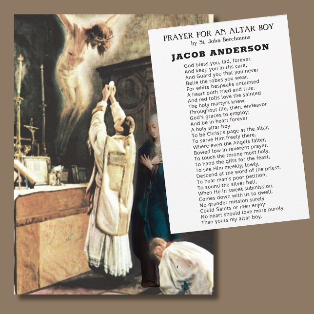 Altar Boy Prayer for Catholic Priest Vocations Card (Creator Uploaded)