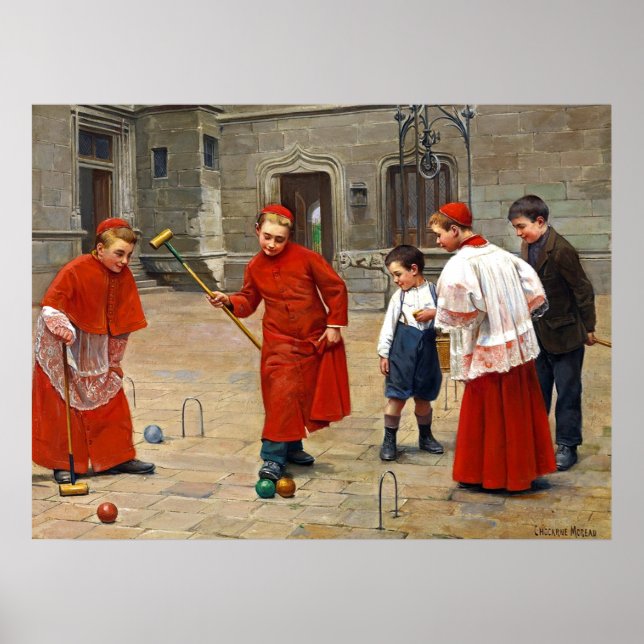 Altar Boys ~ Playing Croquet ~Paul Chocarne-Moreau Poster (Front)