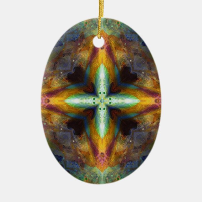 Altar Cross Ceramic Tree Decoration (Front)