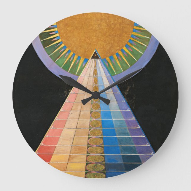 Altarpiece, Group X, No.1 by Hilma af Klint Large Clock (Front)
