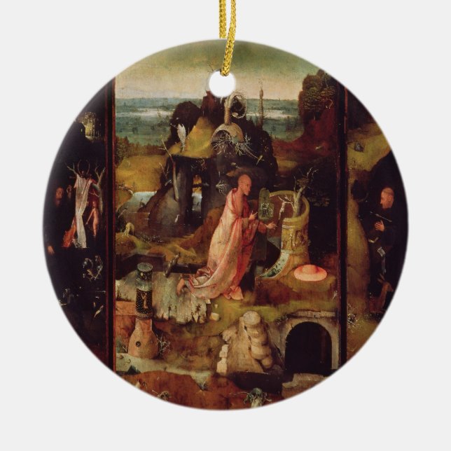 Altarpiece of the Hermits (oil on panel) Ceramic Tree Decoration (Front)
