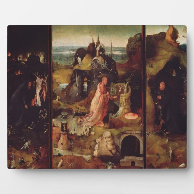 Altarpiece of the Hermits (oil on panel) Plaque (Front)