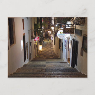 Altea Street with a staircase at night Postcard