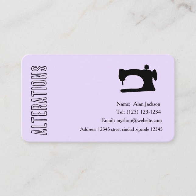 ALTERATIONS  business cards (Front)