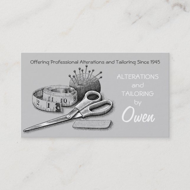 Alterations, Tailor Business Card (Front)